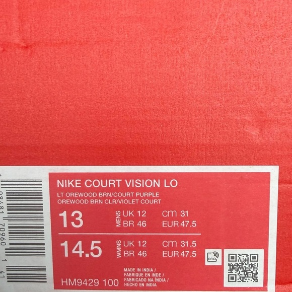 New with Damaged Box Men\'s Nike Court Vision Lo Cream/Purple Size 13 main image 5